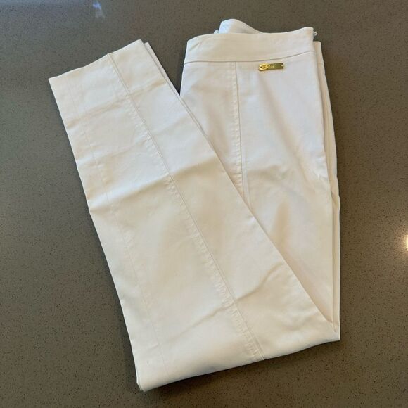 Tory Burch Women's White Slit Hem Cotton Blend Pants size 4 - Picture 1 of 14
